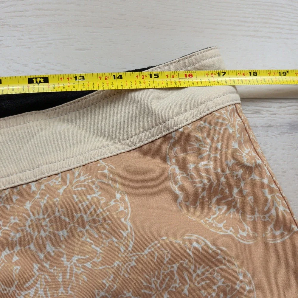 NEW Rhythm Shippo Trunk Mens 34 Board Shorts Peach Medallion Print Swim Trunks